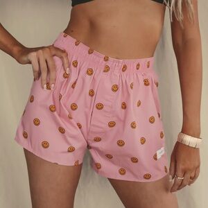 NWT CURATED BASICS FUN IN THE SUN☀️PATTERNED FASHION BOXERS-SMILEY FACE🙂,S,BNWT